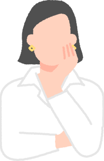 悩んでいる女性のイラスト