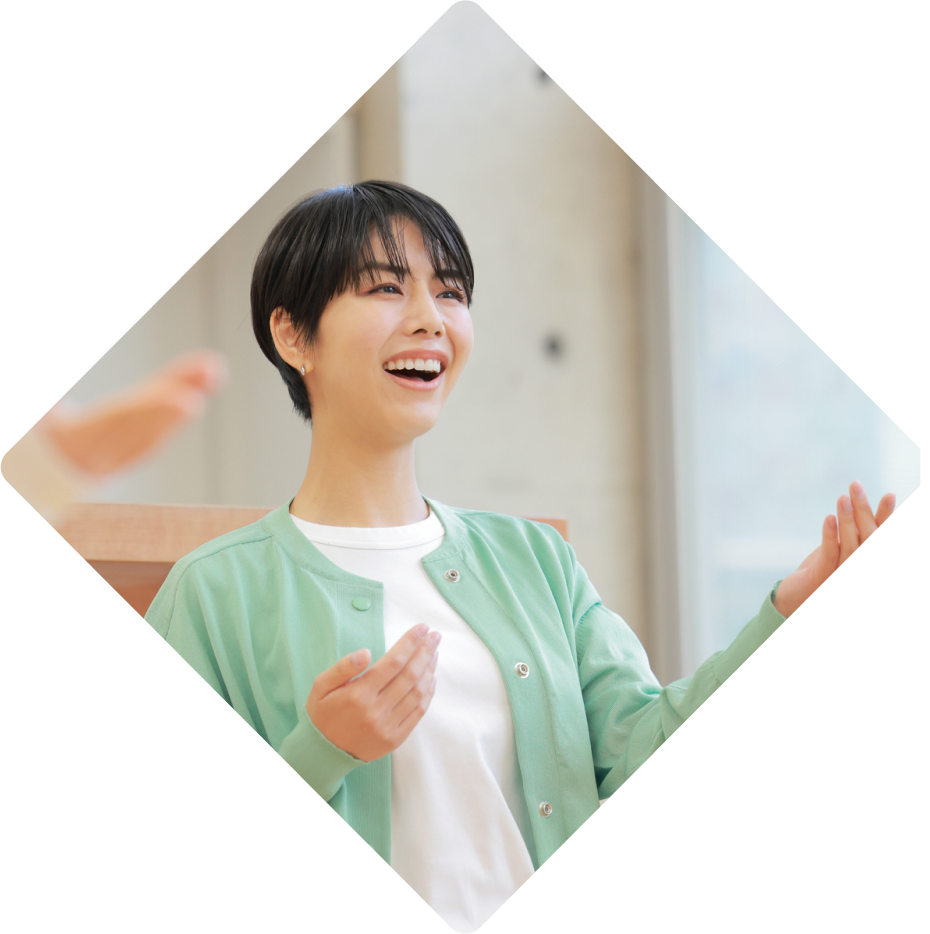 レッスンを受けている女性